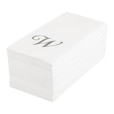 Towels, Guest, Luxenap, Linen-Like, White, with Silver Cursive Letter W, Air Laid, 15.75 x 8 Inch,2000 - 1 EACH