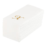 Towels, Guest, Luxenap, Linen-Like, White, with Gold Cursive Letter X, Air Laid, 15.75 x 8 Inch,2000 - 1 EACH