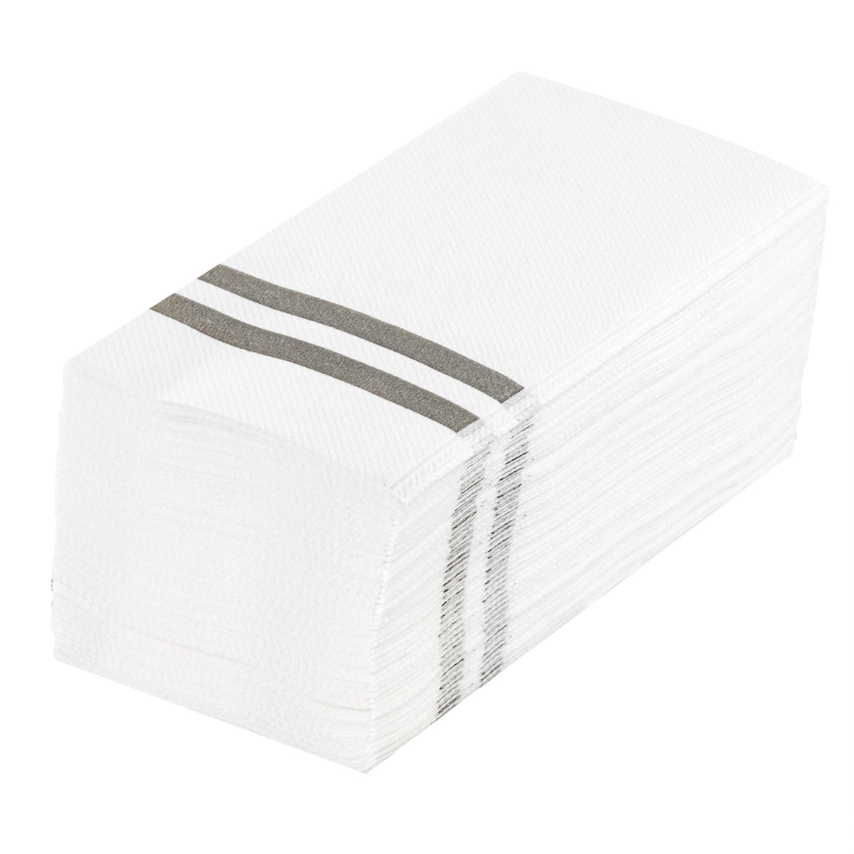 Towels, Guest, Luxenap, Linen-Like, White, with Silver Stripes, Air Laid, 15.75 x 8 Inch,2000 - 1 EACH