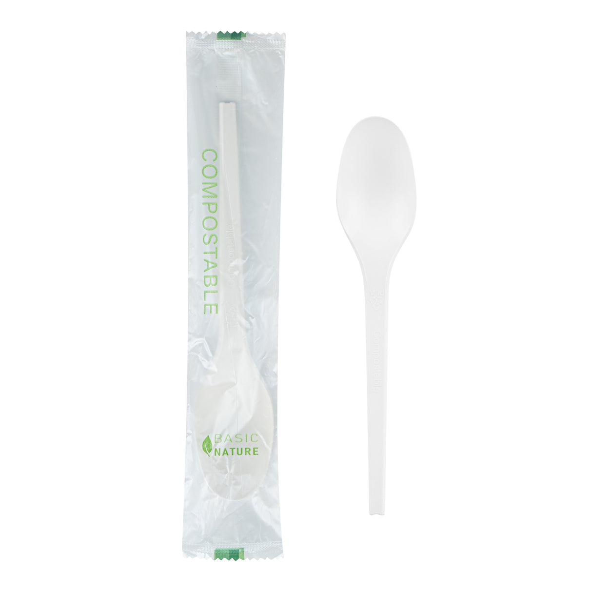 Spoons, Basic Nature, Plastic, White, CPLA, 6.5 Inch, Heat-Resistant,250 - 1 EACH