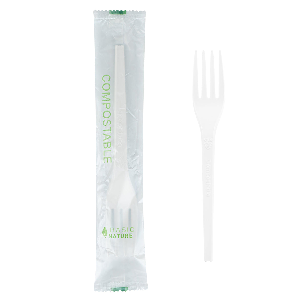 Forks, Basic Nature, Plastic, White, 6.5 Inch, CPLA, Heat-Resistant,250 - 1 EACH