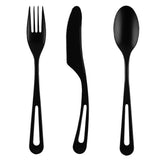 Cutlery Kits, Fork/Knife/Spoon, 7.5 Inch, Plastic, Black, Heat Resistant & Compostable, CPLA,290 - 1 EACH
