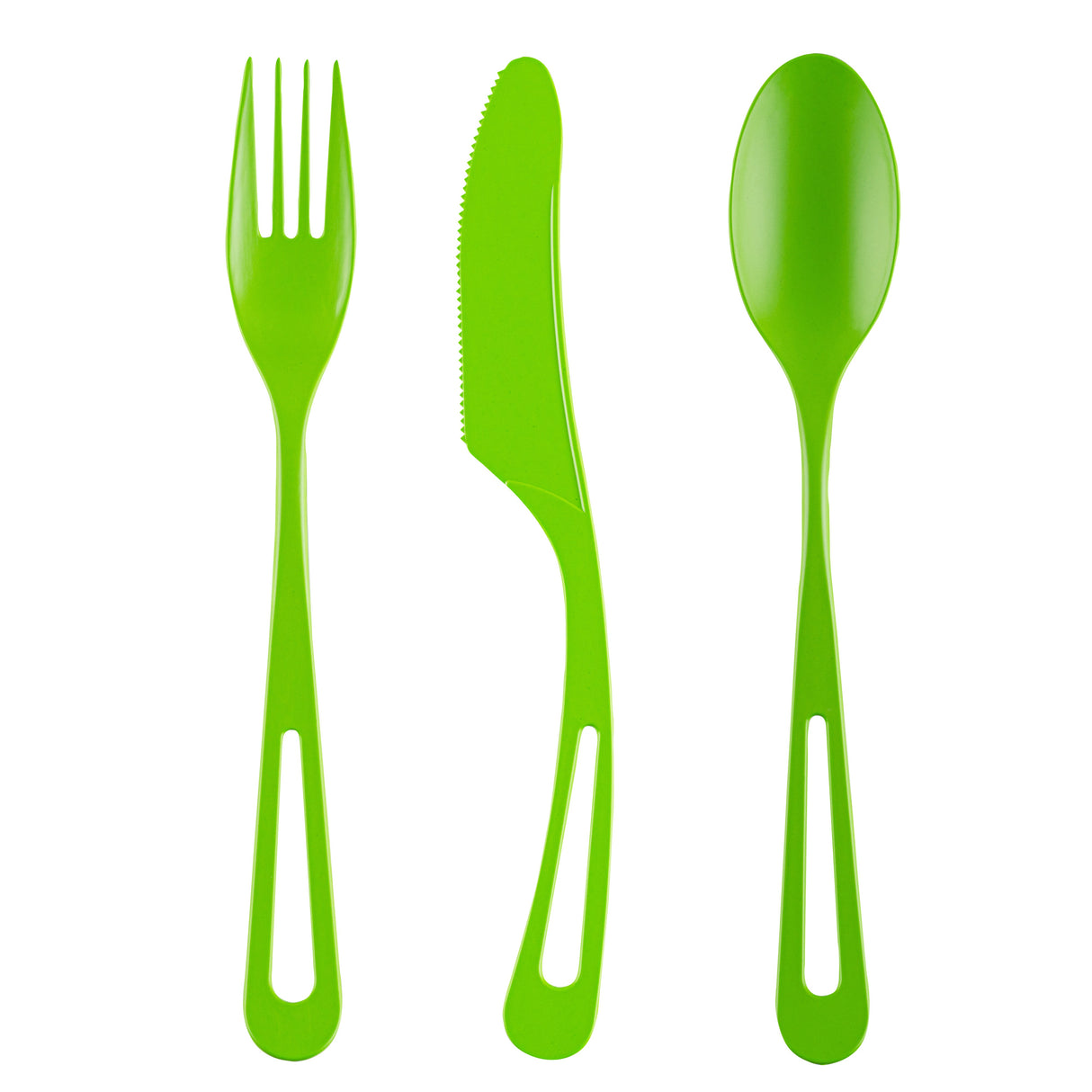 Cutlery Kits, Fork/Knife/Spoon, 7.5 Inch, Plastic, Green, Heat Resistant & Compostable, Wrapped, CPLA,100 - 1 EACH