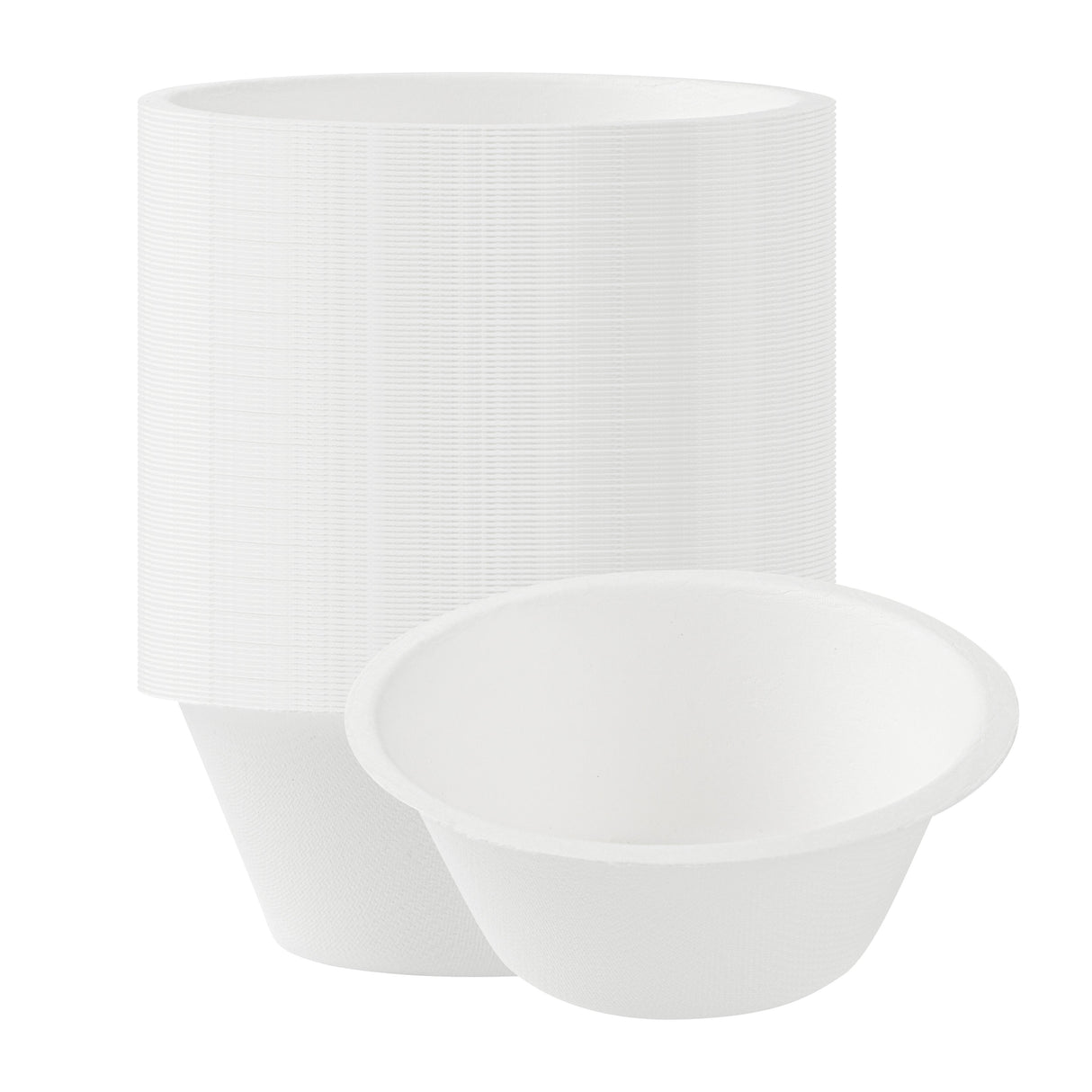 Bowls, Pulp Safe 8 Ounce, Sugarcane & Bagasse, White, Round, 4.5 x 4.5 x 1.75 Inch,100 - 1 EACH