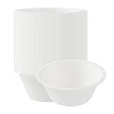 Bowls, Pulp Safe 8 Ounce, Sugarcane & Bagasse, White, Round, 4.5 x 4.5 x 1.75 Inch,100 - 1 EACH