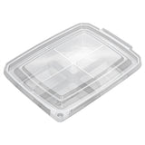 Containers, 4-Compartment, Tamper Tek 13 Ounce, Plastic, Clear, 7 x 5.5 x 1.5 Inch, with Lid, Tamper-Evident, 1 Each,100 - 1 COUNT