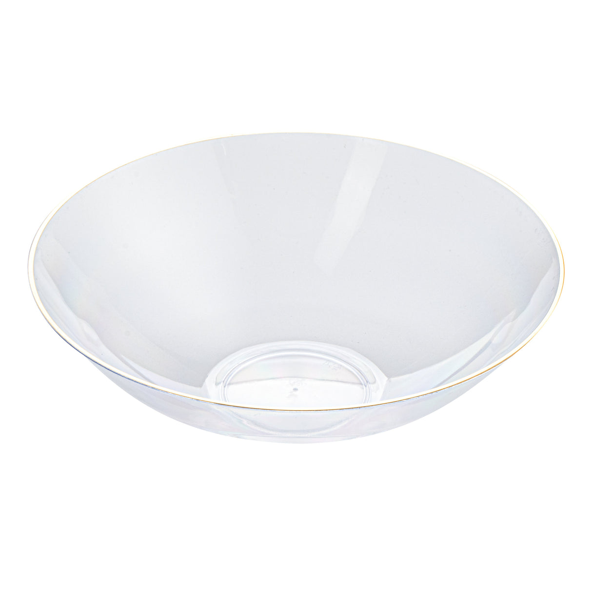 Bowls, Moderna 16 Ounce, Plastic, Clear with Gold Rim, Round, 7 x 7 x 2 Inch,100 - 1 EACH