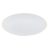 Plates, Moderna 7.5 x 0.5 Inch, Plastic, White with Gold-Rim, Round,200 - 1 EACH