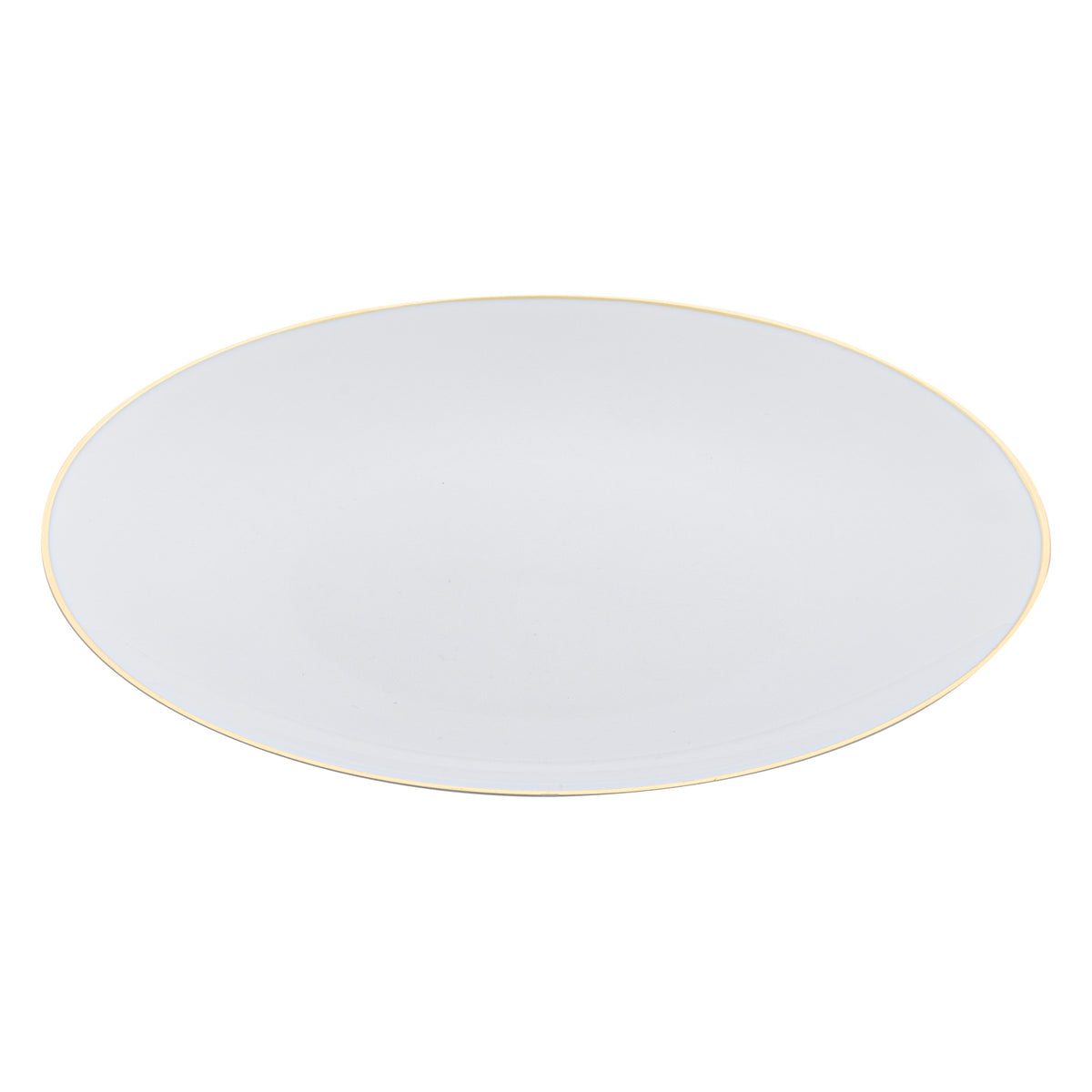 Plates, Moderna 7.5 x 0.5 Inch, Plastic, White with Gold-Rim, Round, 1 Each,200 - 1 COUNT