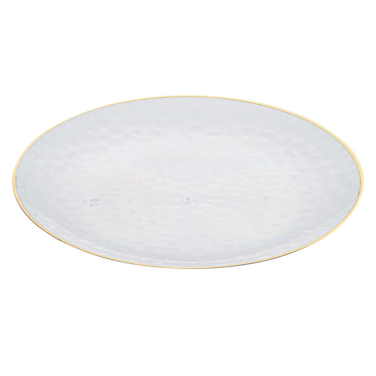 Plates, Moderna 7.5 x 0.5 Inch, Plastic, Clear with Gold-Rim, Round,200 - 1 EACH