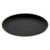 Plates, Moderna 7.5 x 0.5 Inch, Plastic, Black with Gold Rim, Round, 1 Each,200 - 1 COUNT