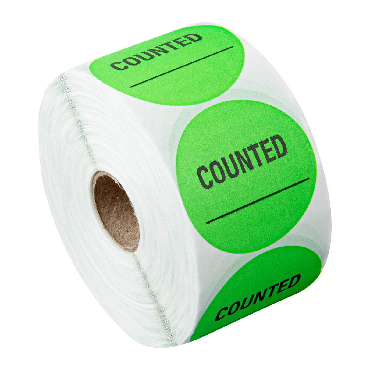 Labels, Counted Inventory, 2 x 2 Inch, Paper, Green,1000 - 1 EACH