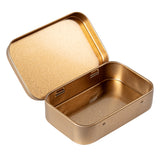 Containers, RW Base 4 Ounce, Tin, Gold, Rectangular, with Hinged Lid,100 - 1 EACH