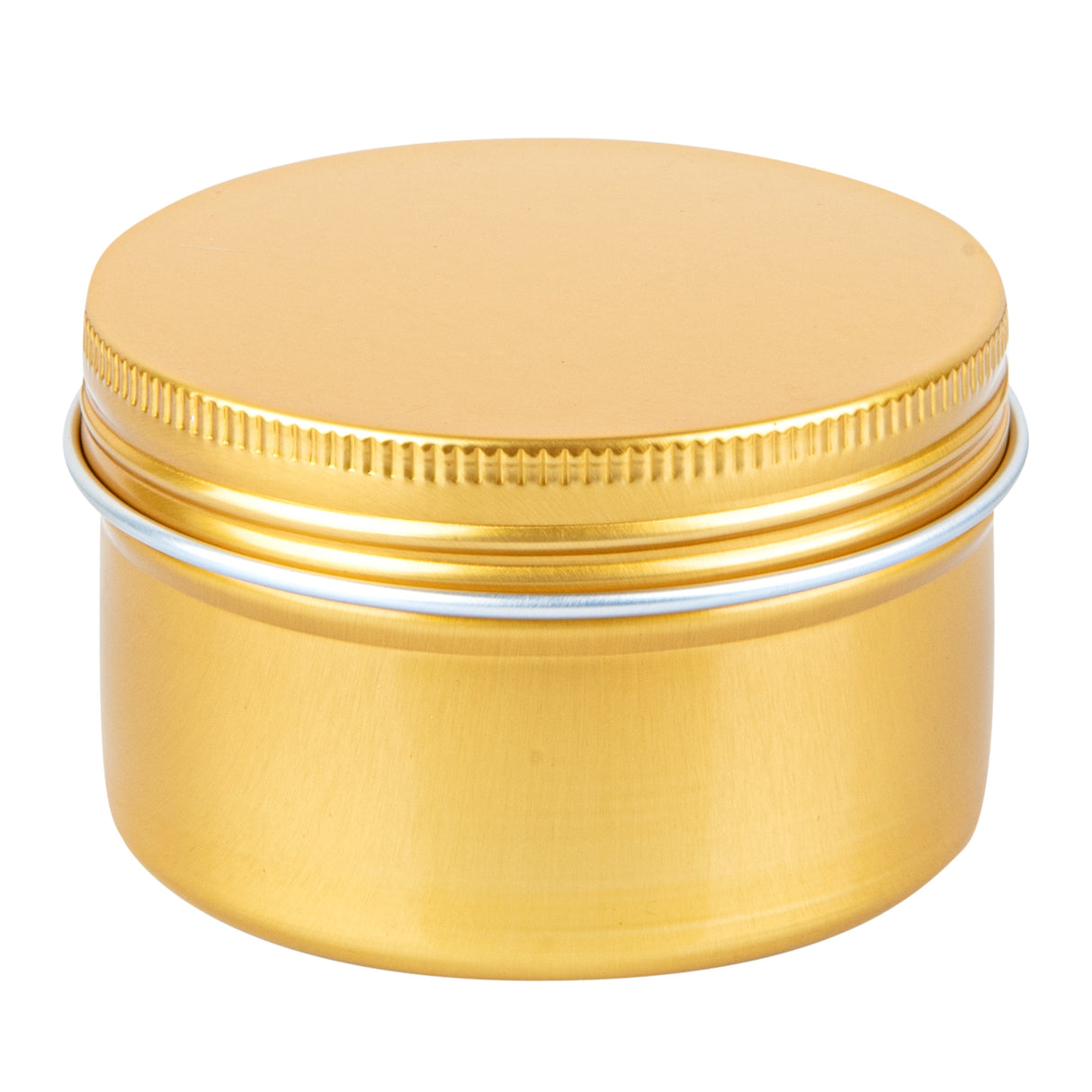 Containers, RW Base 4 Ounce, Tin, Gold, Round, with Screw Lid,100 - 1 EACH