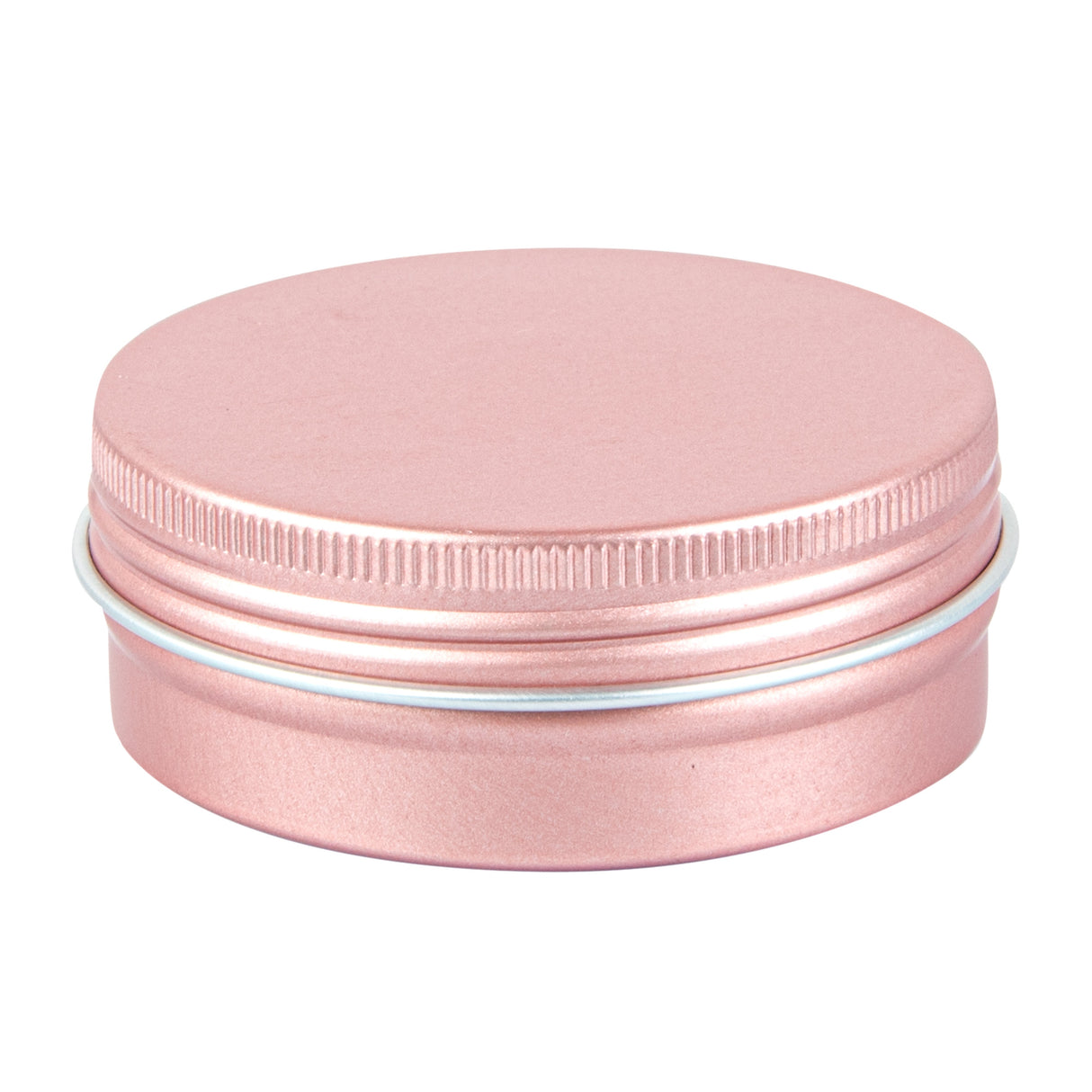 Containers, RW Base 2 Ounce, Tin, Rose Gold, Round, with Screw Lid,100 - 1 EACH