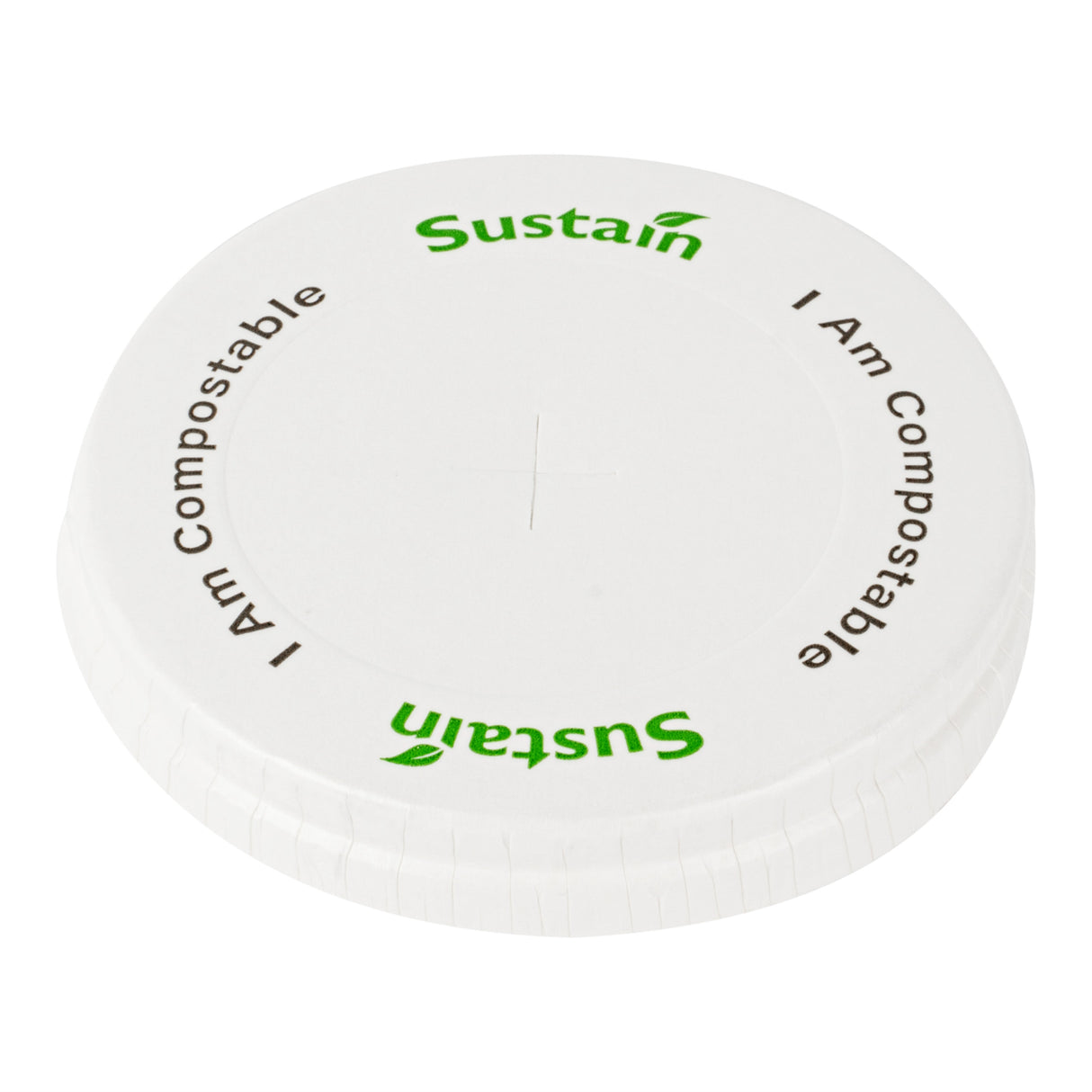 Lids, Flat, Plastic, White, PLA, Compostable, for 9/12/16/20/22 Ounce Cold Cups, 1 Each,1000 - 1 COUNT
