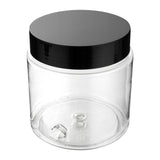 Jars, Candy & Snack, RW Base 8 Ounce, Clear, Plastic, with Black Plastic Lid, Round, 3 x 3 x 3 Inch,100 - 1 EACH
