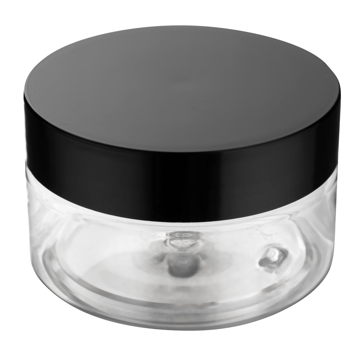 Jars, Candy & Snack, RW Base 4 Ounce, Clear, Plastic, with Black Plastic Lid, Round, 2.75 x 2.75 x 1.5 Inch,100 - 1 EACH