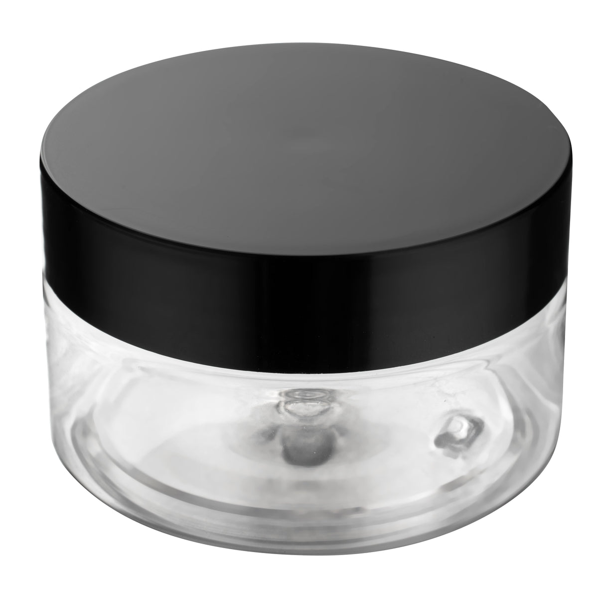 Jars, Candy & Snack, RW Base 4 Ounce, Clear, Plastic, with Black Plastic Lid, Round, 2.75 x 2.75 x 1.5 Inch, 1 Each,100 - 1 COUNT