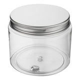 Jars, Candy & Snack, RW Base 16 Ounce, Clear, Plastic, with Silver Aluminum Lid, Round, 3.75 x 3.75 x 3 Inch,100 - 1 EACH