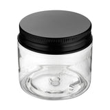 Jars, Candy & Snack, RW Base 2 Ounce, Clear, Plastic, with Black Aluminum Lid, Round, 2 x 2 x 1.25 Inch,100 - 1 EACH