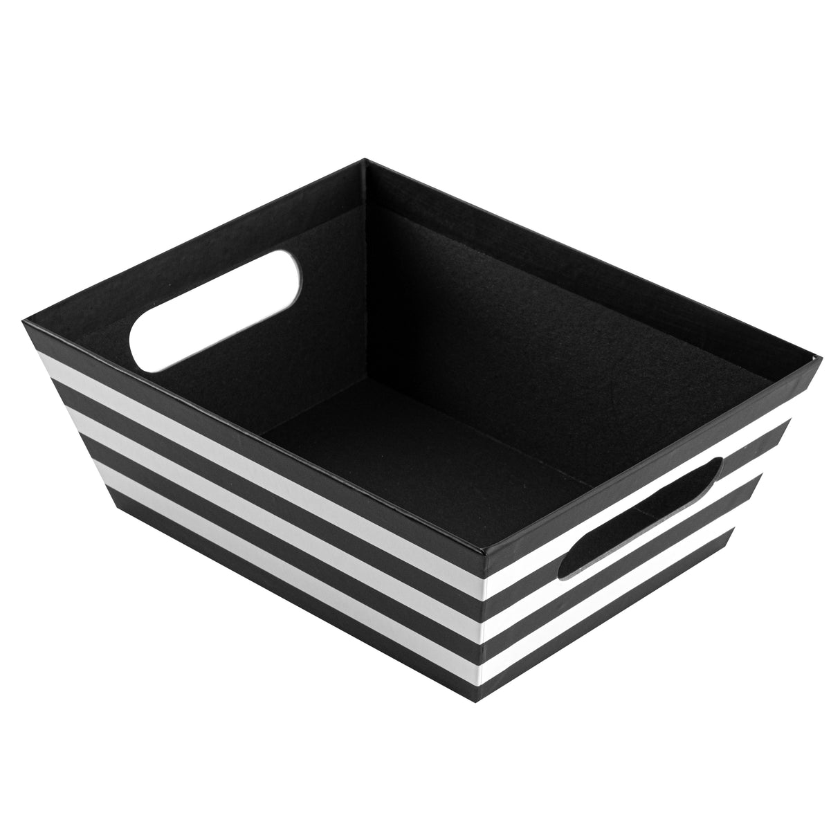 Boxes, Market Tray/Gift, Large, Paper, Black & White Stripe, 9.25 x 7.25 x 3.5 Inch,10 - 1 EACH