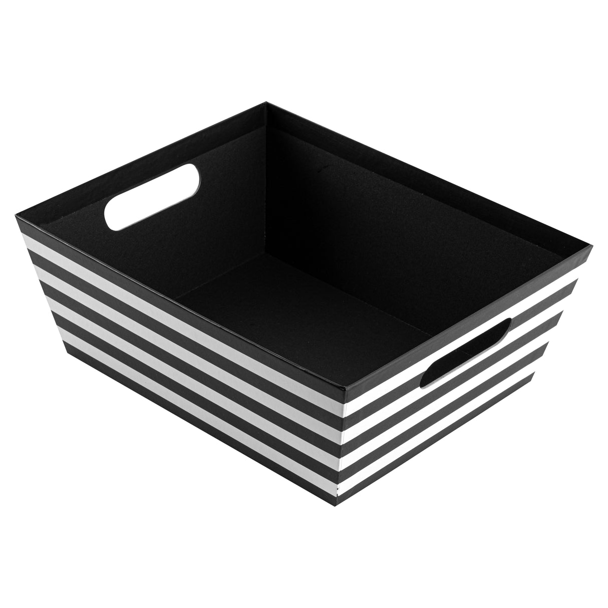 Boxes, Market Tray/Gift, Extra Large, Paper, Black & White Stripe, 12 x 9.5 x 4.5 Inch,10 - 1 EACH