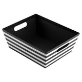 Boxes, Market Tray/Gift, Extra Large, Paper, Black & White Stripe, 12 x 9.5 x 4.5 Inch,10 - 1 EACH