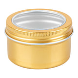 Containers, RW Base 4 Ounce, Tin, Gold, Round, with Window Lid,10 - 1 EACH