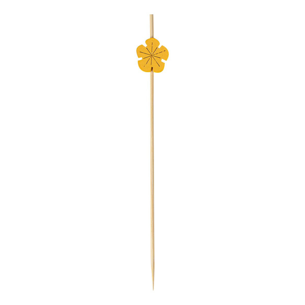 Skewers, 4.75 Inch, Bamboo, Yellow Flower, 1 Each,100 - 1 COUNT