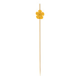 Skewers, 4.75 Inch, Bamboo, Yellow Flower, 1 Each,100 - 1 COUNT