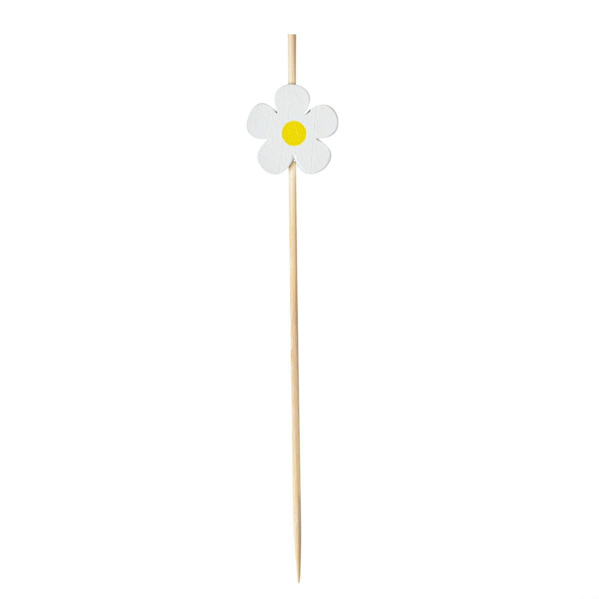 Skewers, 4.75 Inch, Bamboo, White Daisy, 1 Each,100 - 1 COUNT