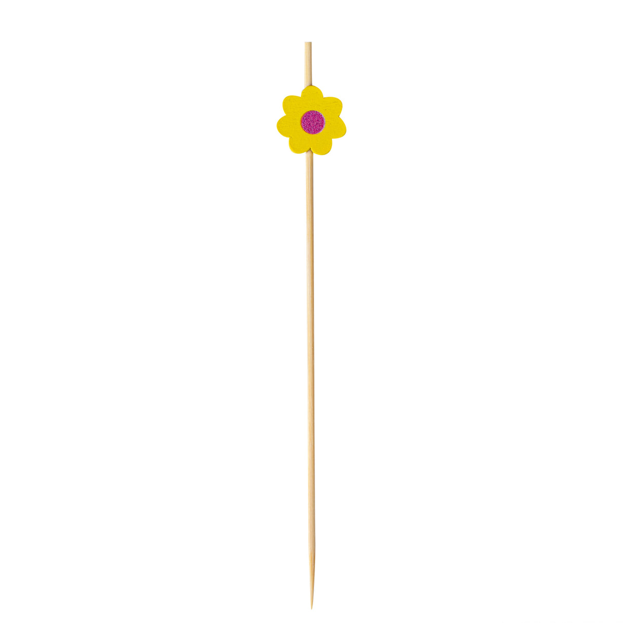 Skewers, 4.75 Inch, Bamboo, Yellow Sunflower,100 - 1 EACH
