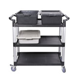 Cart, Utility, 40.25 x 19.75 x 37.75 Inch, 3-Shelf, Black, Plastic, Heavy-Duty,1 - 1 COUNT