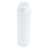 Bottles, Squeeze, 24 Ounce, Clear, Plastic, with Triple Dispersion Tip,1 - 6 COUNT