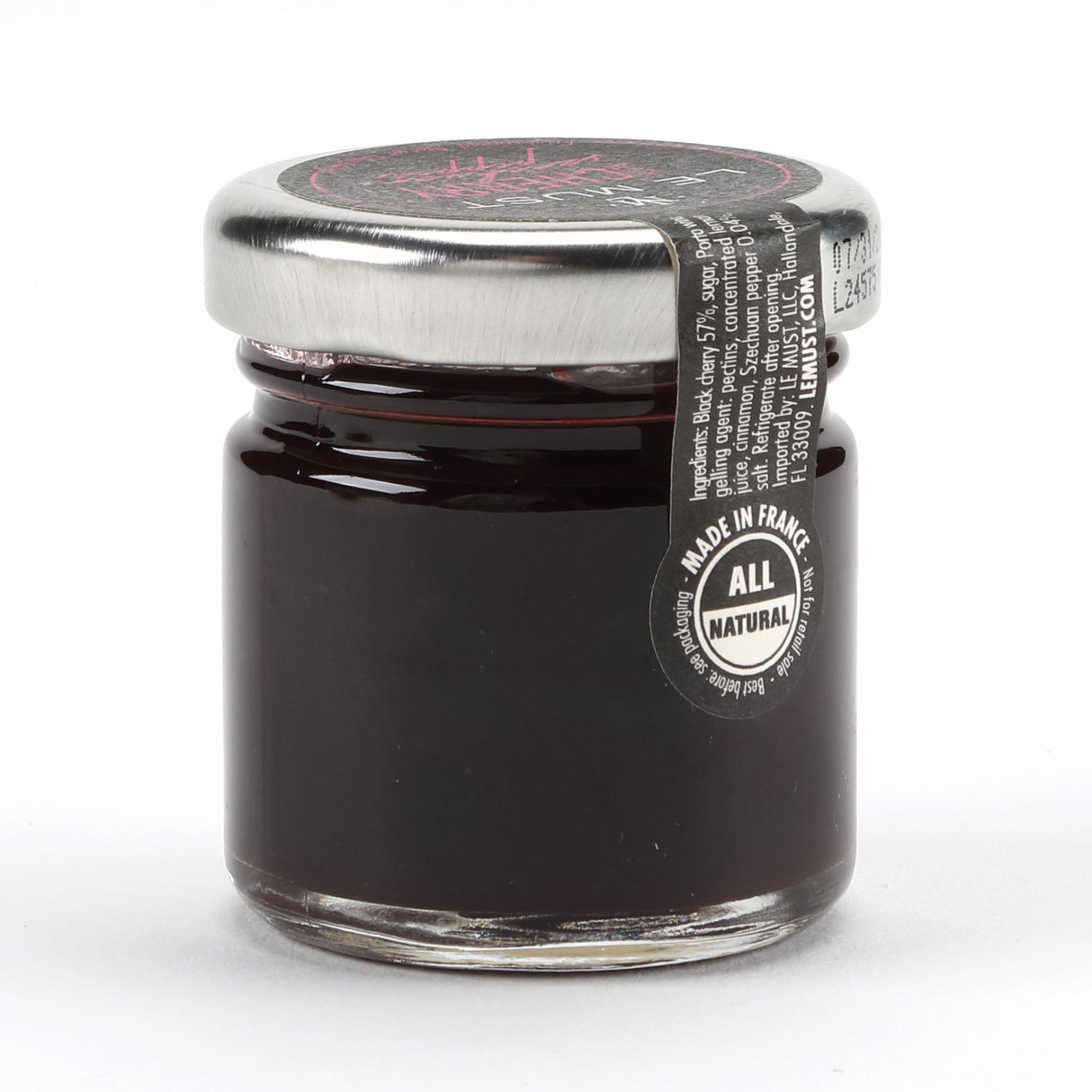 Preserves, Black Cherry, with Sichuan Pepper, Single-Serve, Glass Jar,40 - 1.4 OUNCE