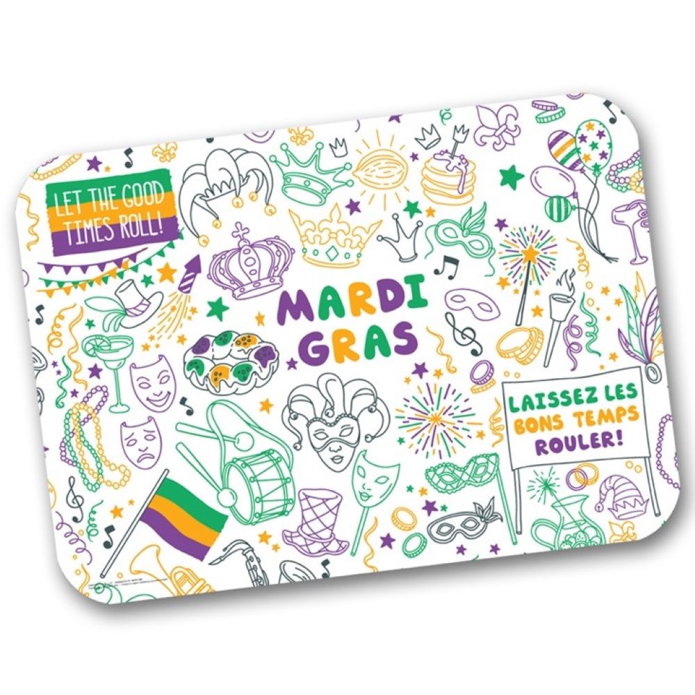 Placemats, 14 x 19 Inch, Paper, Mardi Gras, 1 Each,250 - 1 COUNT