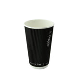 Cups, 12 Ounce, Paper, Black, Rippled-Wall,20 - 50 COUNT