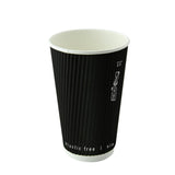 Cups, 16 Ounce, Paper, Black, Rippled-Wall,20 - 50 COUNT