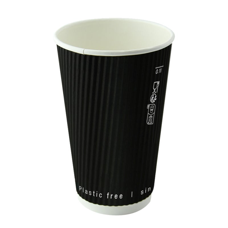 Cups, 20 Ounce, Paper, Black, Rippled-Wall,20 - 50 COUNT