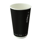 Cups, 20 Ounce, Paper, Black, Rippled-Wall,20 - 50 COUNT