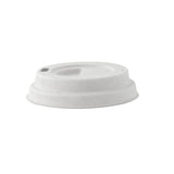 Lids, Sip-Thru, Sugarcane Fiber, White, for Coffee Cups,20 - 50 COUNT