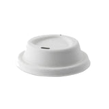 Lids, Sip-Thru, Sugarcane Fiber, White, for Coffee Cups,10 - 50 COUNT