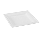 Plates, 7.8 x 7.8 Inch, Sugarcane, White, Square,4 - 50 COUNT