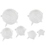 Lid Sets, 7.7 Inch, Silicone, Translucent, Reusable,10 - 10 EACH