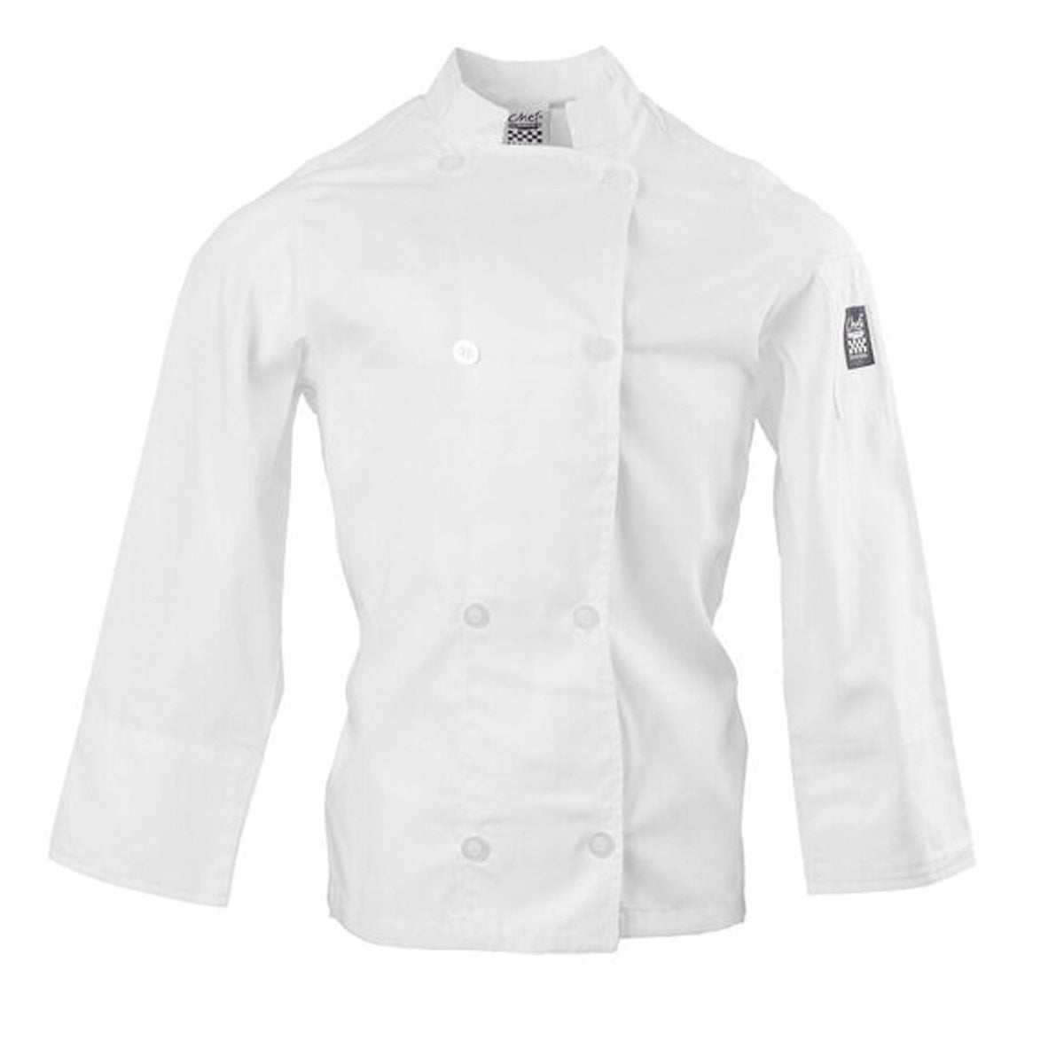 Jacket, Chef, Long-Sleeve, Basic, White, Small, Poly/Cotton Blend,1 - 1 EACH