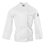 Jacket, Chef, Long-Sleeve, Basic, White, Small, Poly/Cotton Blend,1 - 1 EACH