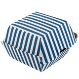 Boxes, Burger, 4 x 4 x 3.75 Inch, Paper, Blue & White Stripe, Ripple Wall,100 - 1 EACH