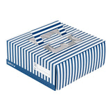 Boxes, Cake & Lunch, Cater Tek 9 x 9 x 3.50 Inch, Paper, Blue & White Stripe, with Window & Pop-Up Handle,50 - 1 EACH
