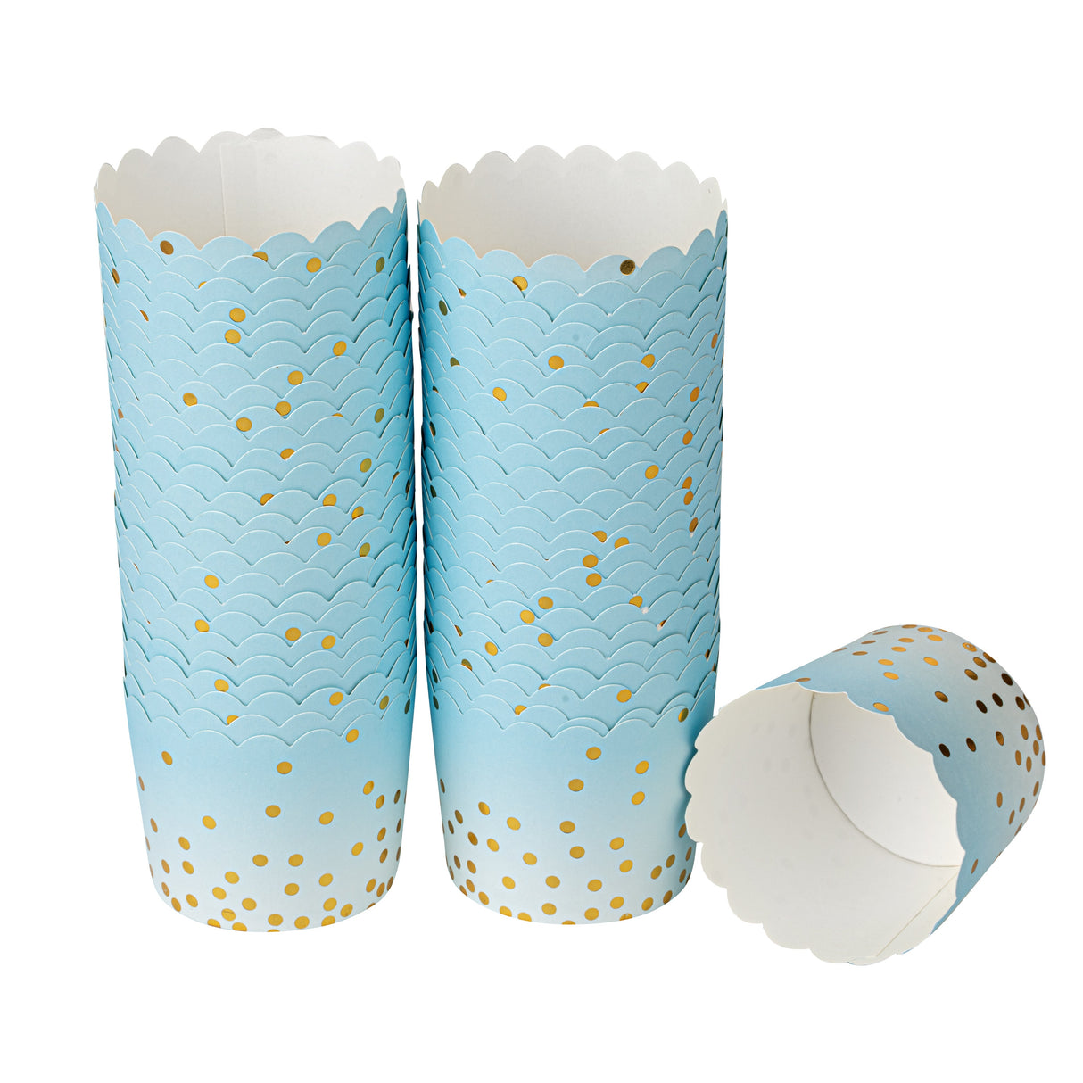 Cups, Baking, Panificio 4.50 Ounce, Greaseproof Paper, Blue, Scalloped,50 - 1 EACH